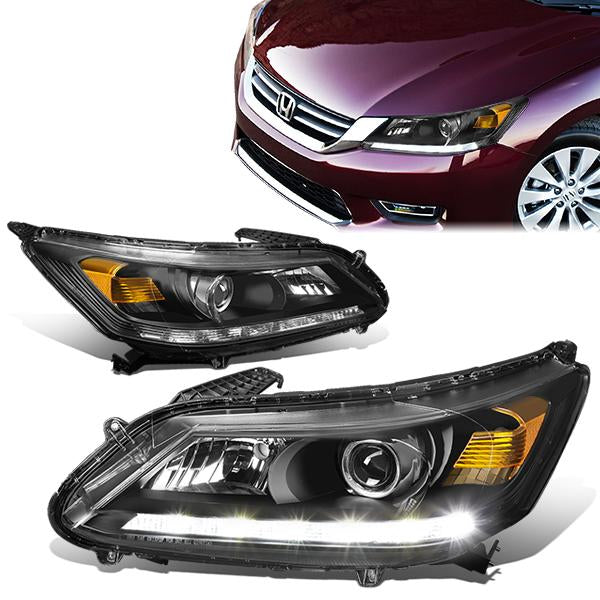 LED DRL Projector Headlights<br>13-15 Honda Accord