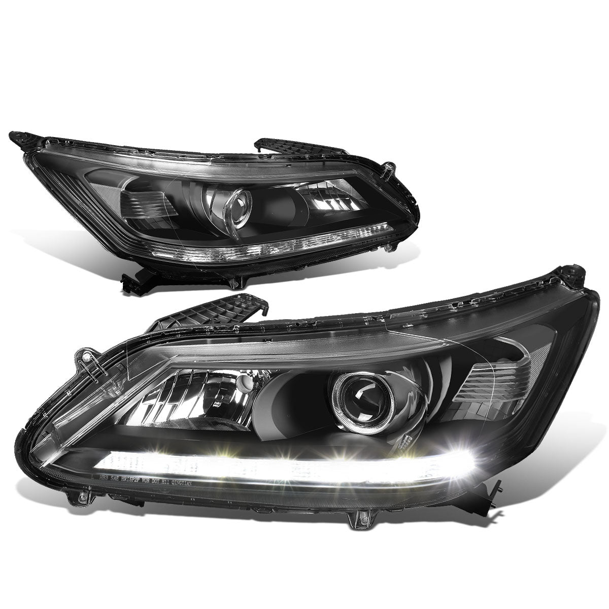 LED DRL Projector Headlights<br>13-15 Honda Accord