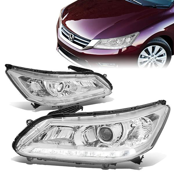 LED DRL Projector Headlights<br>13-15 Honda Accord