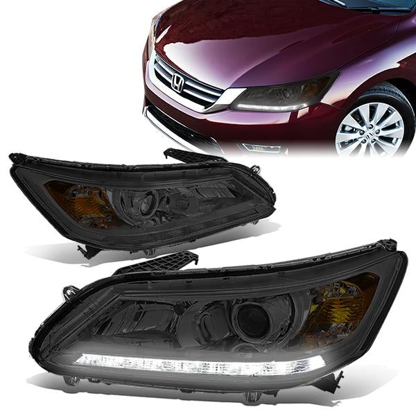 LED DRL Projector Headlights<br>13-15 Honda Accord