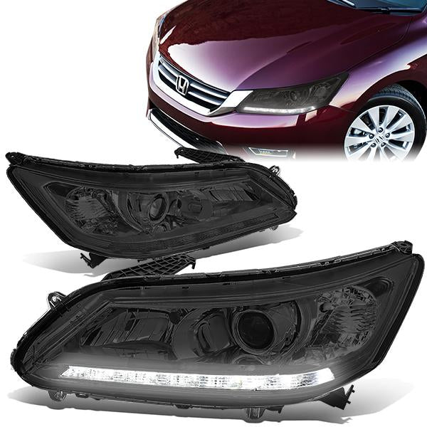 LED DRL Projector Headlights<br>13-15 Honda Accord