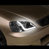 LED DRL Projector Headlights<br>01-03 Honda Civic Coupe/ Sedan