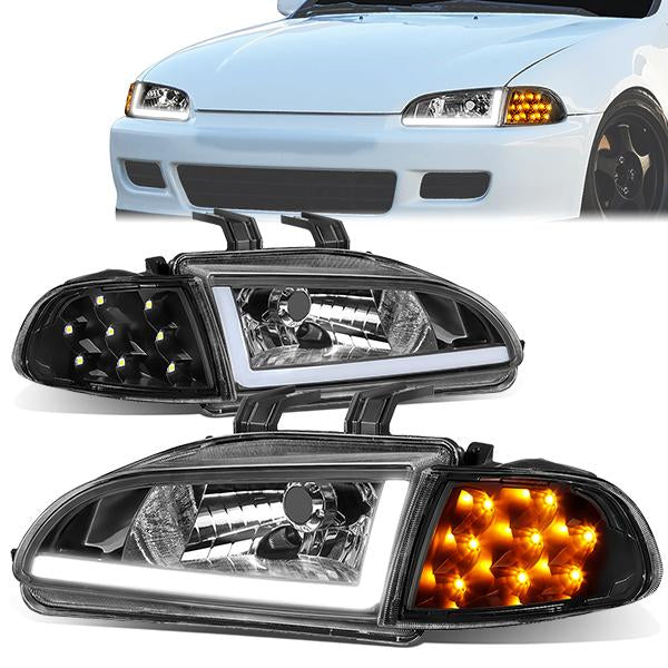 LED DRL Headlights<br>92-95 Honda Civic Coupe/ Hatchback