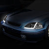 LED DRL Projector Headlights<br>96-98 Honda Civic