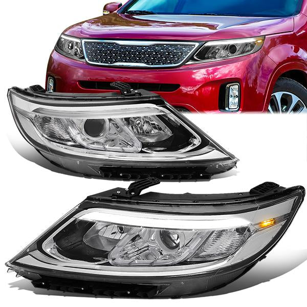 LED DRL Projector Headlights<br>14-15 Kia Sorento EX/ SX