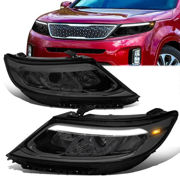 LED DRL Projector Headlights<br>14-15 Kia Sorento EX/ SX