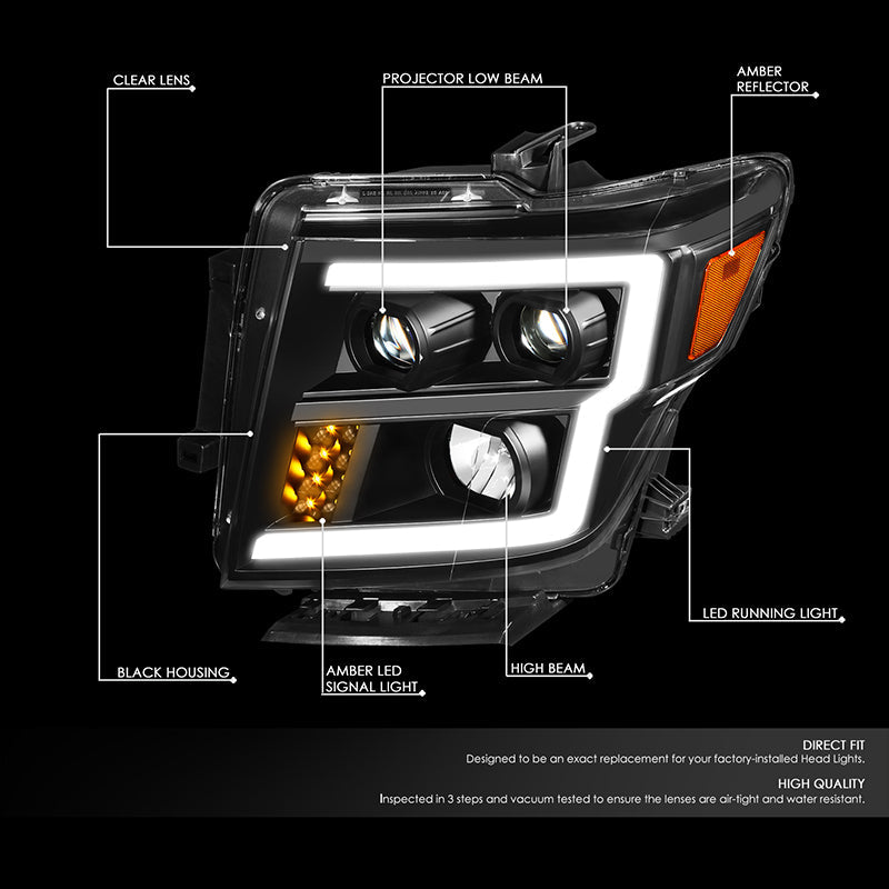 LED DRL Projector Headlights<br>16-22 Nissan Titan XD