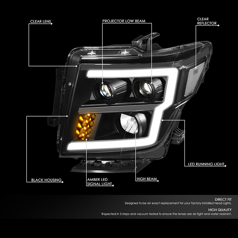 LED DRL Projector Headlights<br>16-22 Nissan Titan XD