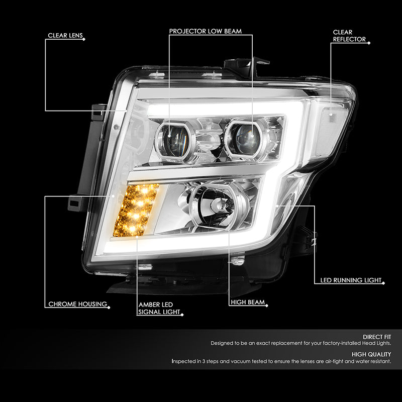 LED DRL Projector Headlights<br>16-22 Nissan Titan XD