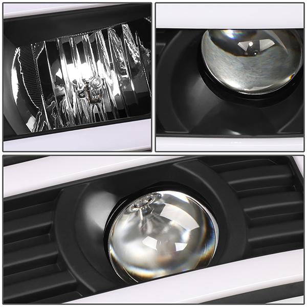 LED DRL Projector Headlights<br>07-14 GMC Sierra 1500 2500 3500