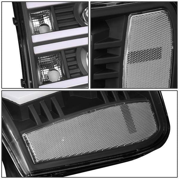 LED DRL Projector Headlights<br>07-14 GMC Sierra 1500 2500 3500