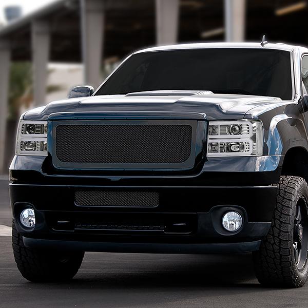 LED DRL Projector Headlights<br>07-14 GMC Sierra 1500 2500 3500