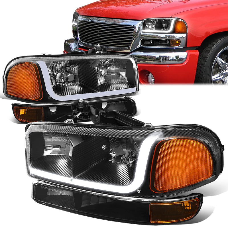 LED DRL Headlights<br>99-07 GMC Sierra 1500 2500 3500 Sierra C3 Yukon