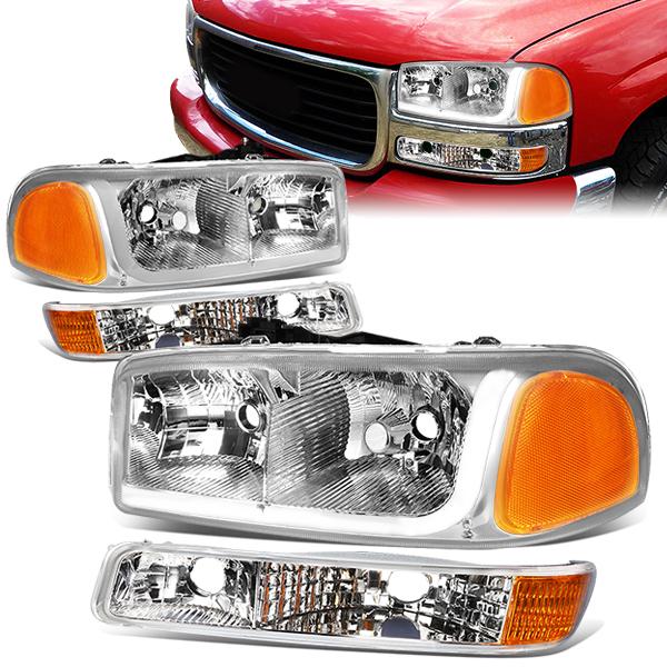 LED DRL Headlights<br>99-07 GMC Sierra 1500 2500 3500 Sierra C3 Yukon