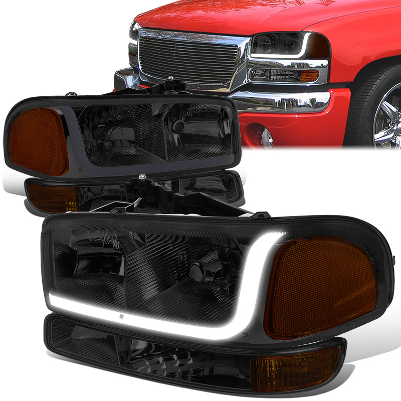 LED DRL Headlights<br>99-07 GMC Sierra 1500 2500 3500 Sierra C3 Yukon