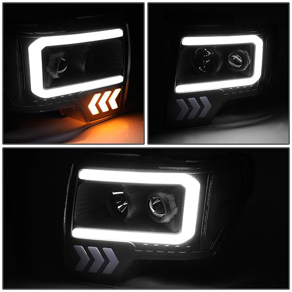 LED DRL Projector Headlights<br>09-14 Ford F150