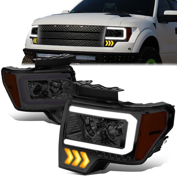 LED DRL Projector Headlights<br>09-14 Ford F150