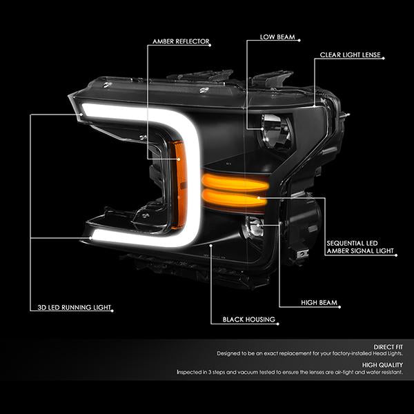 LED DRL Sequential Headlights<br>18-20 Ford F-150