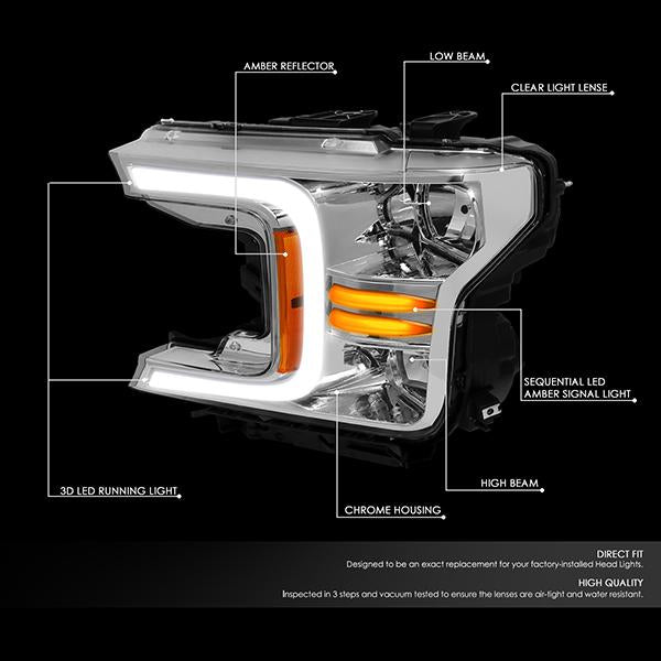 LED DRL Sequential Headlights<br>18-20 Ford F-150