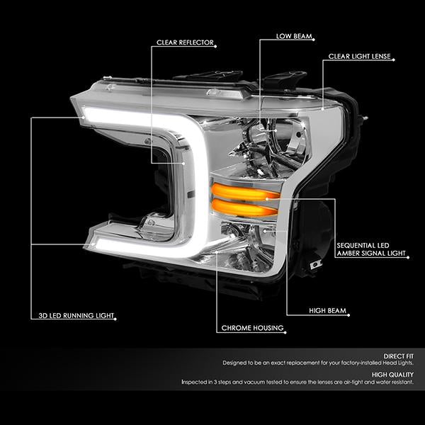 LED DRL Sequential Headlights<br>18-20 Ford F-150