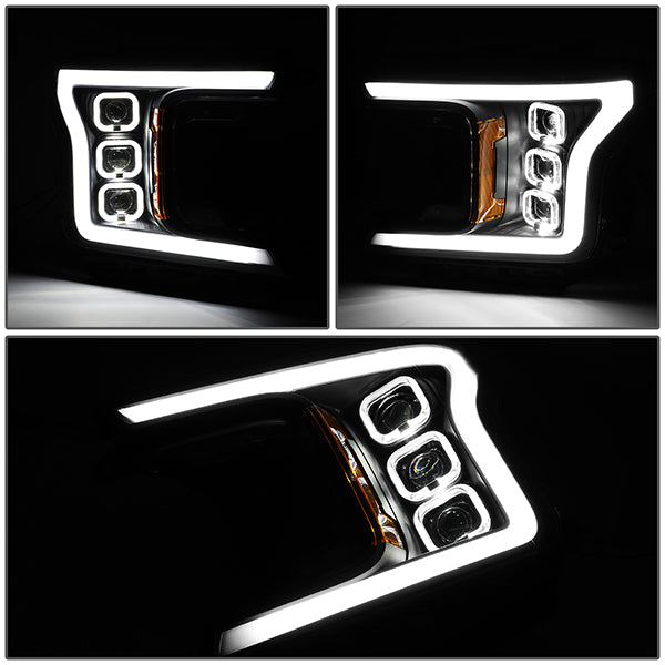 Triple Sequential LED DRL Projector Headlights<br>18-20 Ford F150