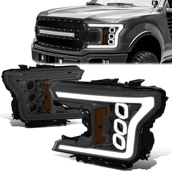 Triple Sequential LED DRL Projector Headlights<br>18-20 Ford F150