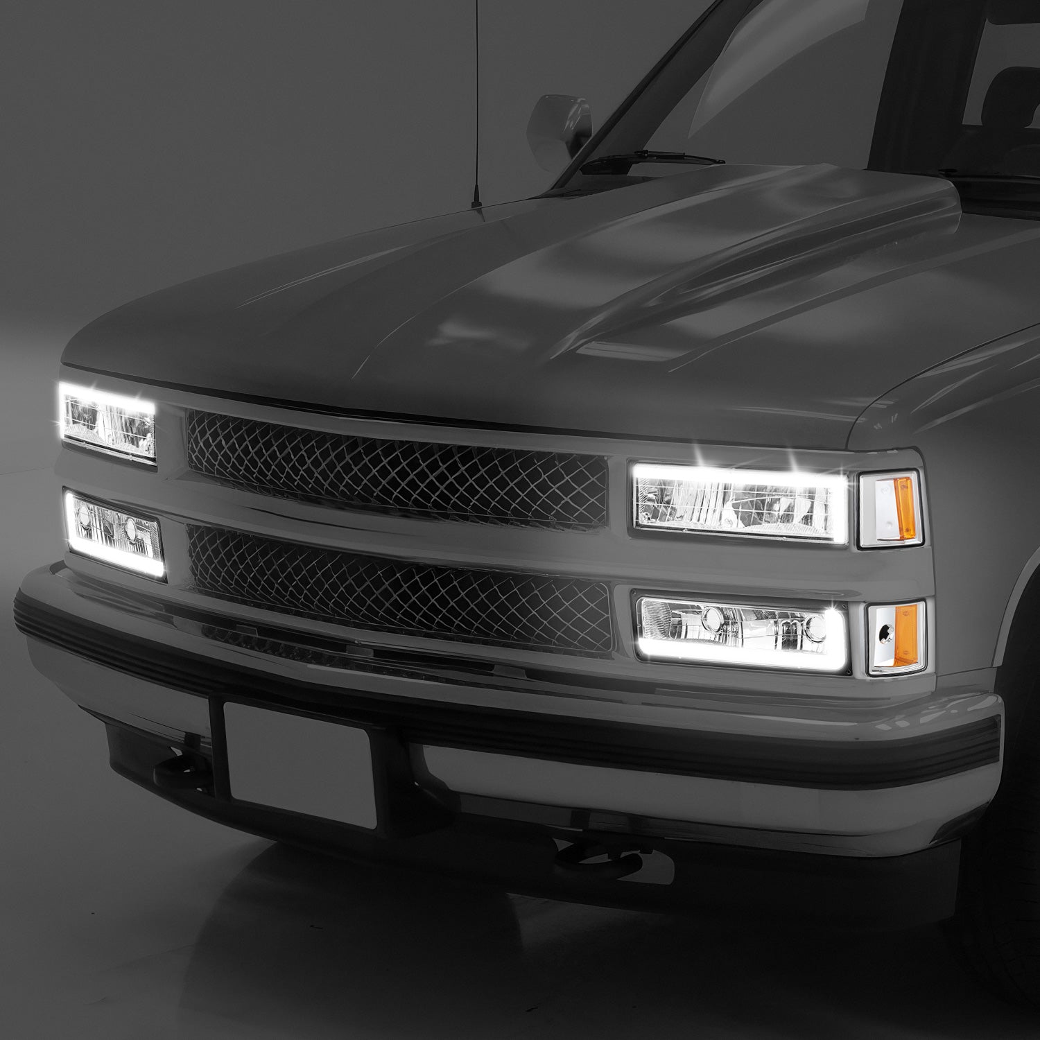 C-LED DRL Headlights+Turn Signal Lights <br>94-02 Chevy C/K 1500-3500 Suburban, Tahoe