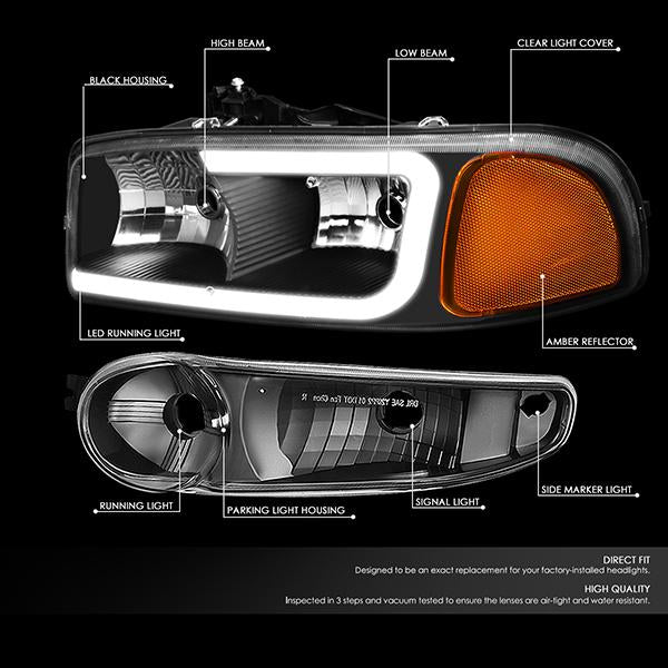 LED DRL Headlights<br>00-06 GMC Yukon, 02-06 Sierra 1500