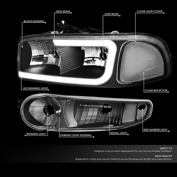 LED DRL Headlights<br>00-06 GMC Yukon, 02-06 Sierra 1500