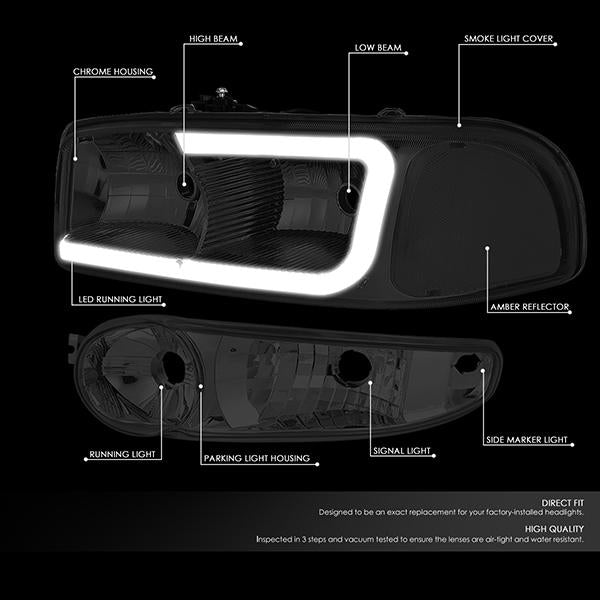 LED DRL Headlights<br>00-06 GMC Yukon, 02-06 Sierra 1500