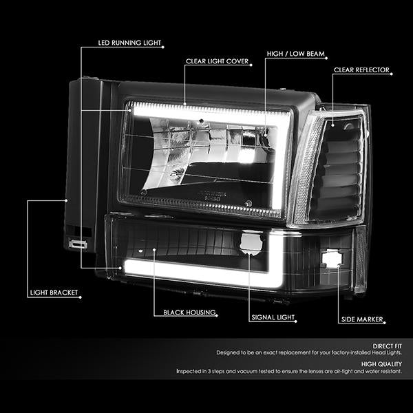 LED DRL Headlights<br>91-94 Ford Explorer