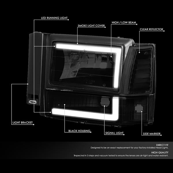 LED DRL Headlights<br>91-94 Ford Explorer