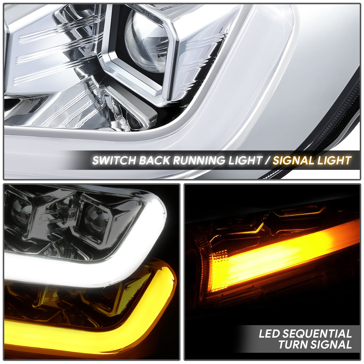 LED DRL Switchback Projector Headlights<br>19-23 Ford Ranger XL XLT