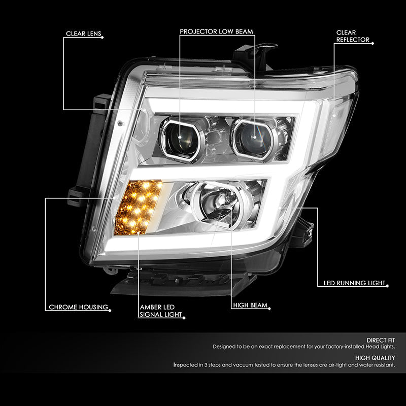 LED DRL Projector Headlights<br>17-22 Nissan Titan, 16-22 Titan XD