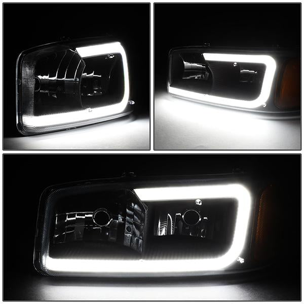 LED DRL Headlights<br>01-07 GMC Sierra 1500-3500 HD, 99-06 Yukon