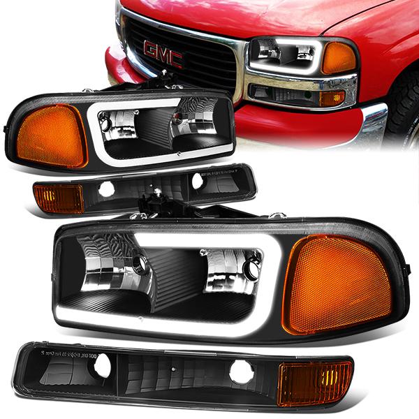 LED DRL Headlights<br>01-07 GMC Sierra 1500-3500 HD, 99-06 Yukon