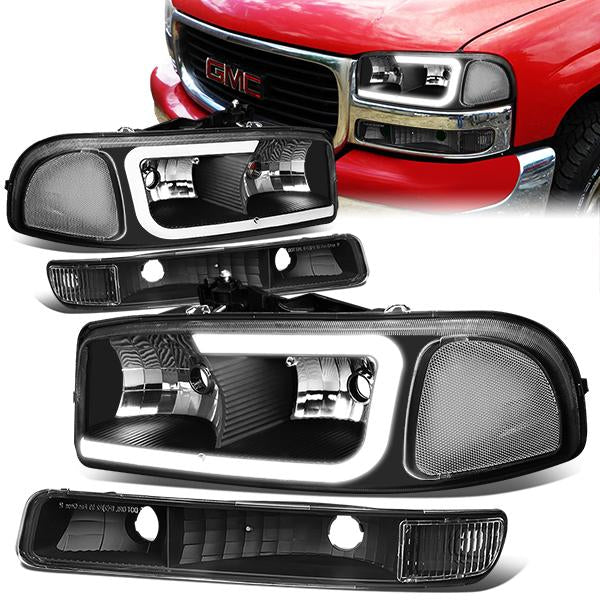 LED DRL Headlights<br>01-07 GMC Sierra 1500-3500 HD, 99-06 Yukon