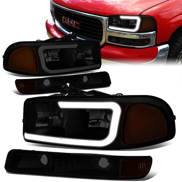 LED DRL Headlights<br>01-07 GMC Sierra 1500-3500 HD, 99-06 Yukon