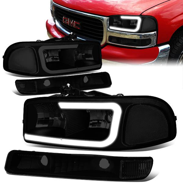 LED DRL Headlights<br>01-07 GMC Sierra 1500-3500 HD, 99-06 Yukon