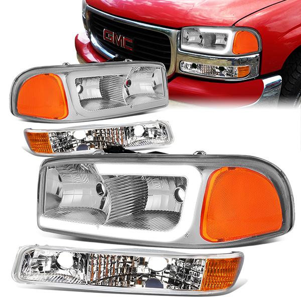 LED DRL Headlights<br>01-07 GMC Sierra 1500-3500 HD, 99-06 Yukon