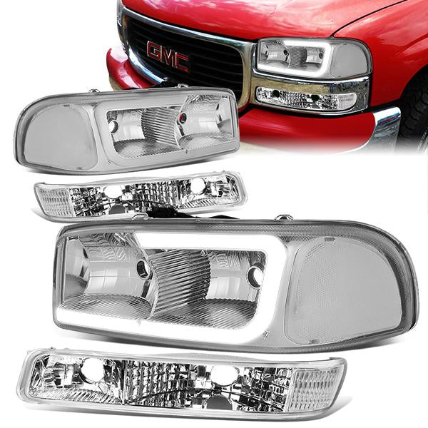 LED DRL Headlights<br>01-07 GMC Sierra 1500-3500 HD, 99-06 Yukon