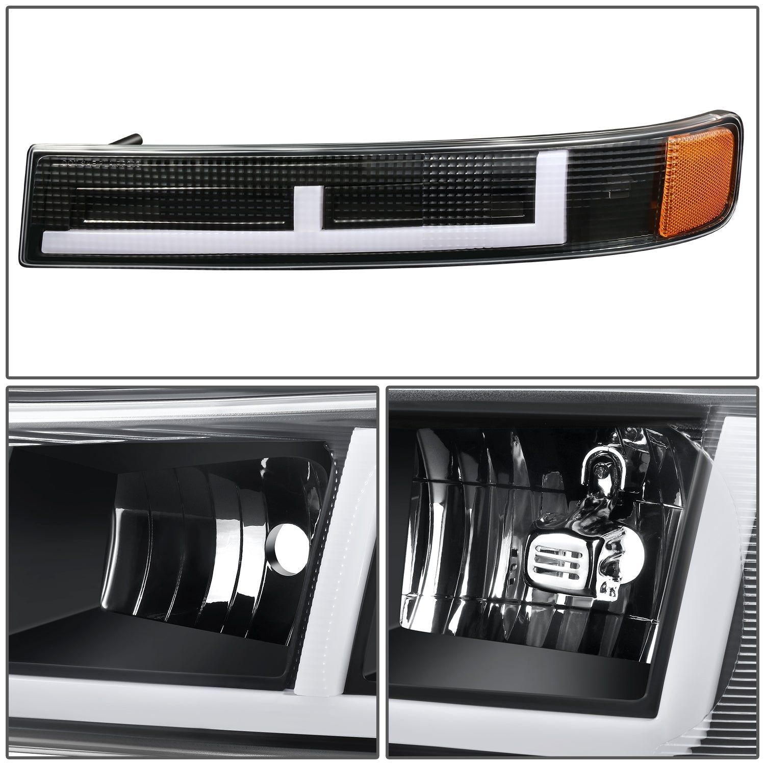 F-Style Bar Switchback LED Headlights <br>03-23 Checy Express, GMC Savana, 1500-4500