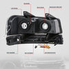 F-Style Bar Switchback LED Headlights <br>03-23 Checy Express, GMC Savana, 1500-4500