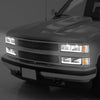 8pcs F-Style LED DRL Headlight Set (Chrome) <br>94-02 Chevy C10 C/K Pickup, Suburban, Tahoe