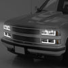8pcs F-Style LED DRL Headlight Set (Smoked) <br>94-02 Chevy C10 C/K Pickup, Suburban, Tahoe