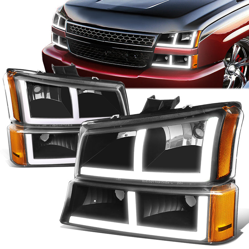 LED DRL Headlights<br>03-06 Chevy Avalanche Silverado 1500-3500 / HD