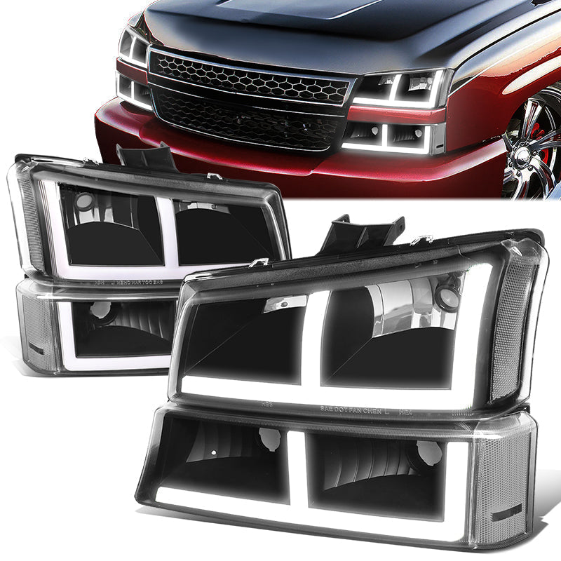 LED DRL Headlights<br>03-06 Chevy Avalanche Silverado 1500-3500 / HD