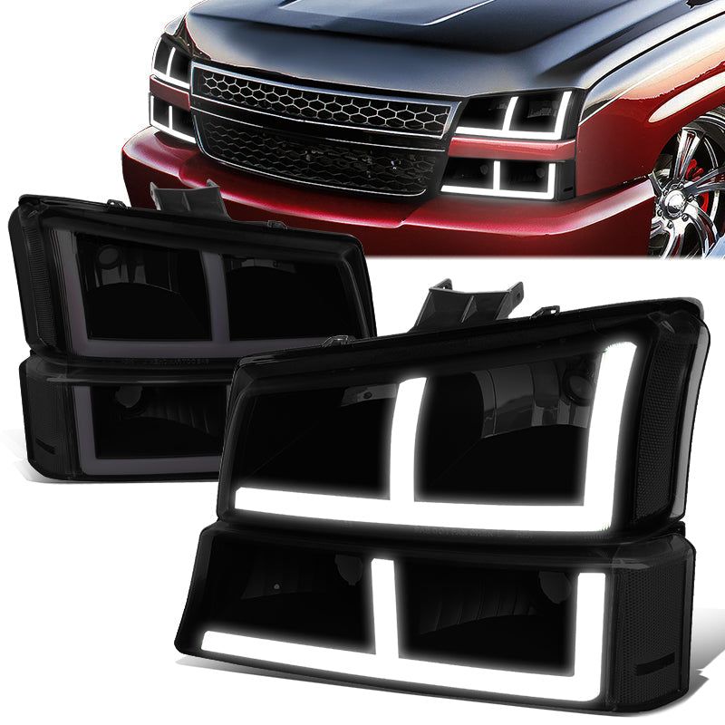 LED DRL Headlights<br>03-06 Chevy Avalanche Silverado 1500-3500 / HD