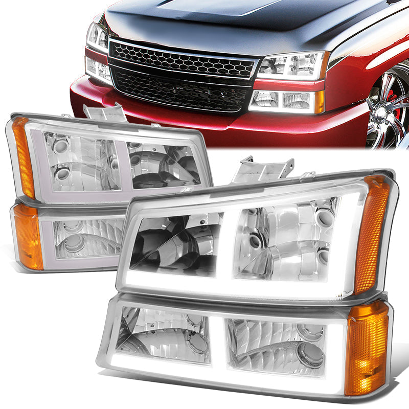 LED DRL Headlights<br>03-06 Chevy Avalanche Silverado 1500-3500 / HD