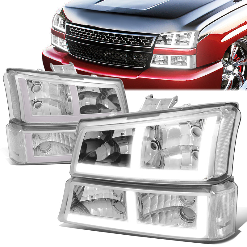 LED DRL Headlights<br>03-06 Chevy Avalanche Silverado 1500-3500 / HD